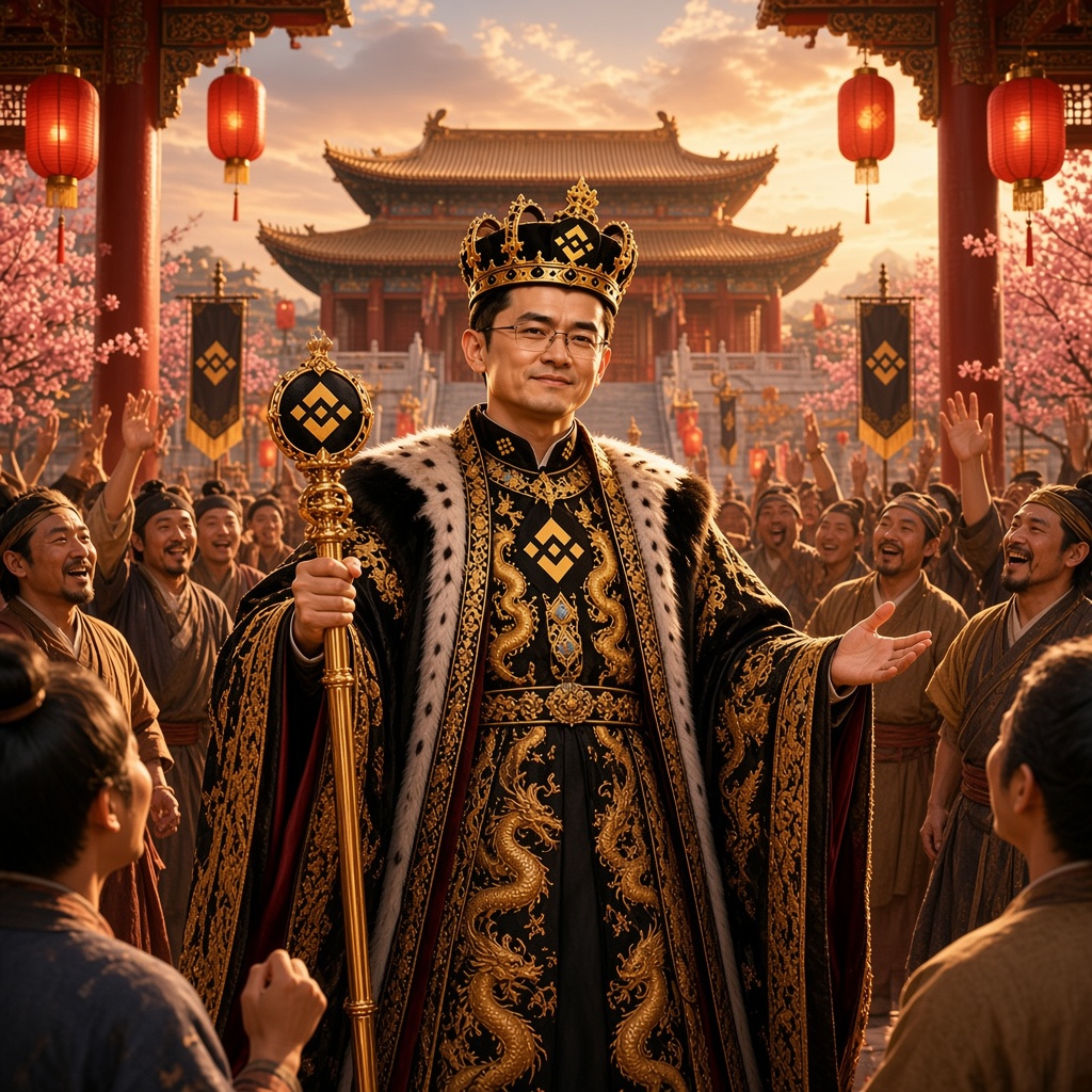 币安皇帝 greeting the court